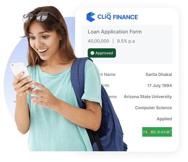 Student approved for a CliQ Finance loan
