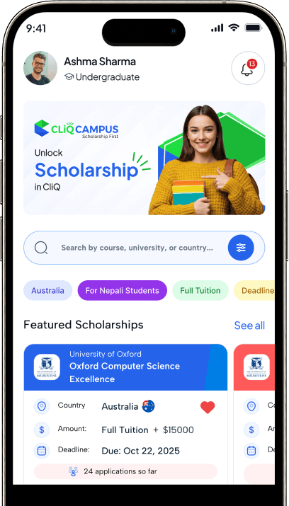 CliQ Campus mobile app mockup